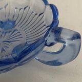 Set of 3 blue glass cups