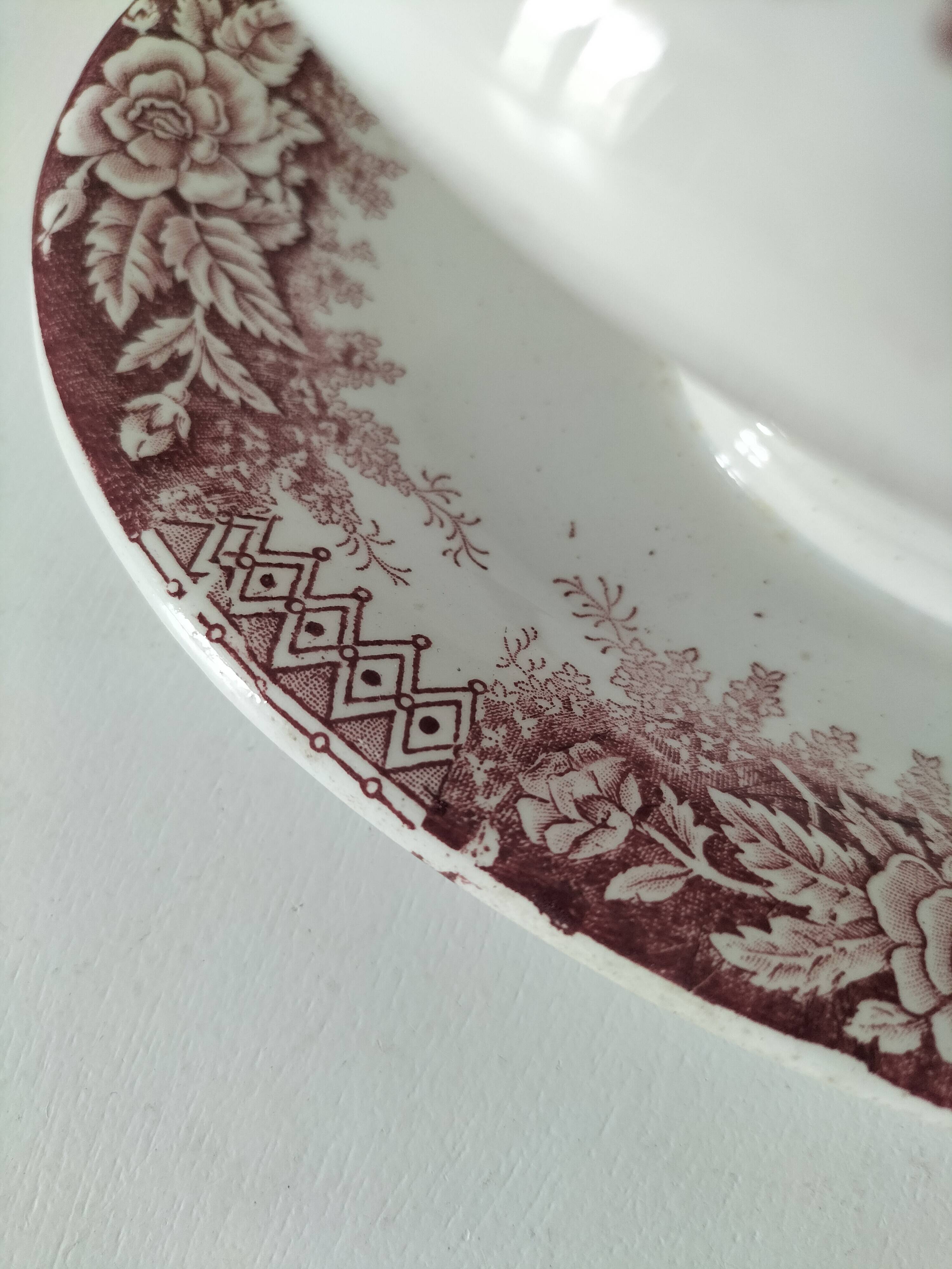 Rare old vegetable dish – Saint-Amand Hamage – English red ironstone