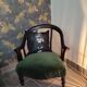 Fauteuil crapaud velours et cannage