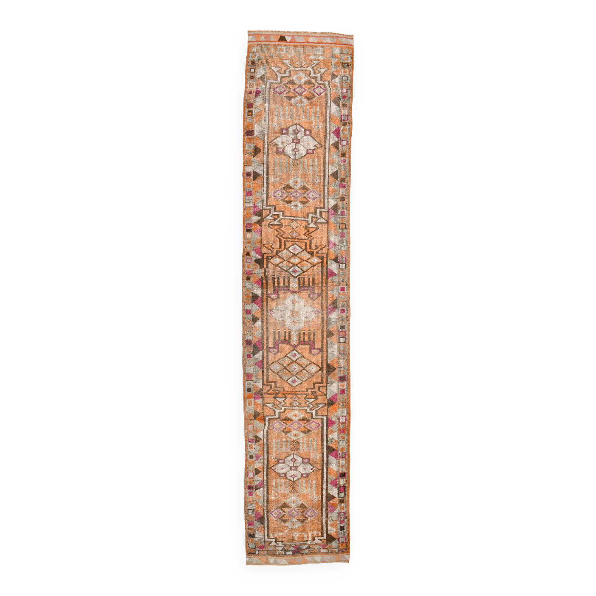 3x14 1960s Antique Vintage Runner Rug,84x427Cm