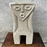 Anthropomorphic stone table lamp brutalised by Albert Tormos.