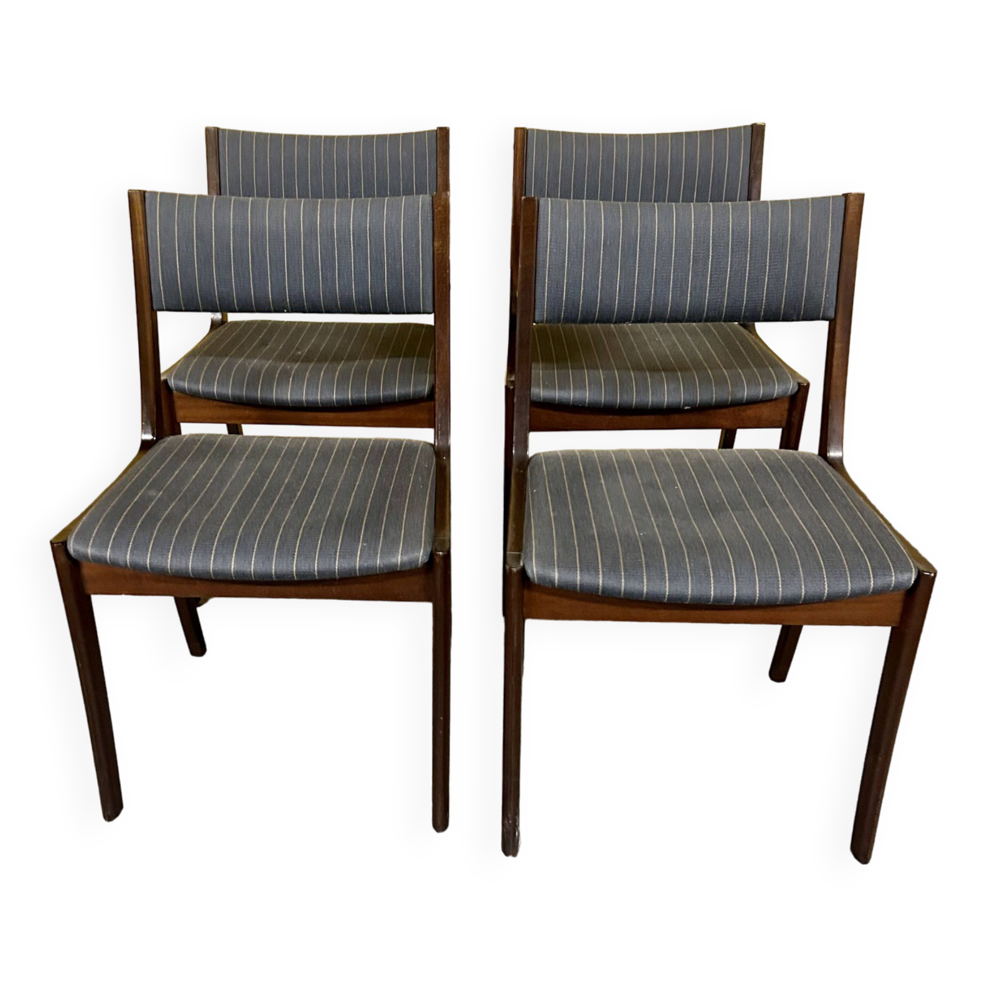 Set of 4 Danish vintage mahogany dining chairs 1970s