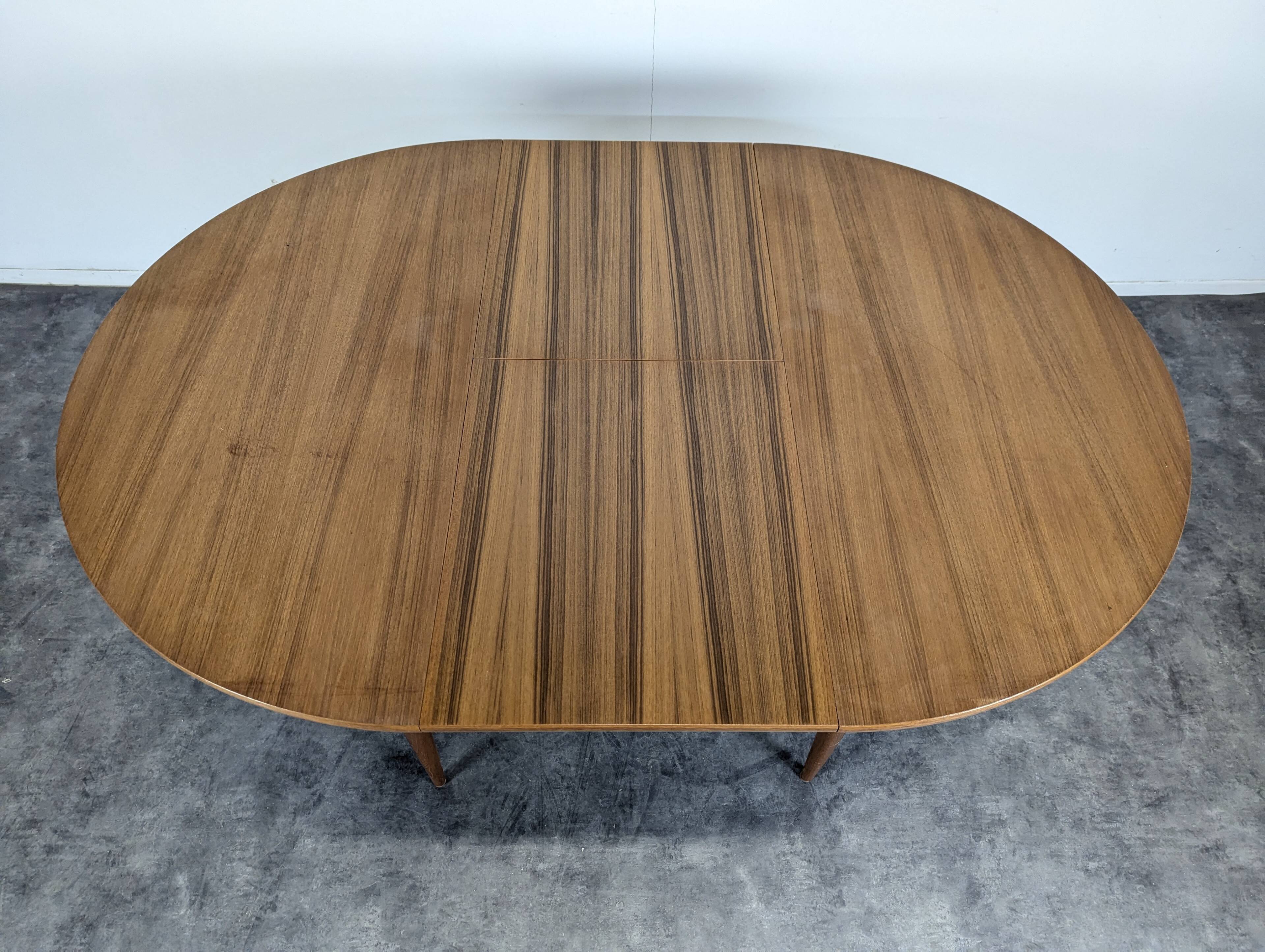 Scandinavian teak table with extension.