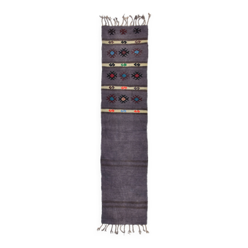 2x8 Grey Turkish Kilim Rug For Hallway, 56x244 Cm