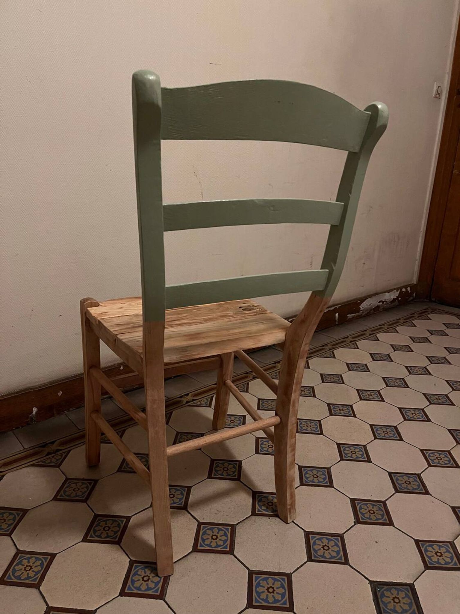Vintage green wooden chair