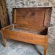 Antique oak flour chest from France, 19th century.