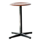 Vintage low stool with star base and pagholz seat