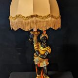Wooden venetian nubian table lamp