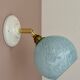 Vintage glass globe wall light in blue from Clichy.