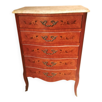 Flower marquetry commode in Louis XV style