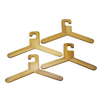 Mid Century Scandinavian Modern Hangers Wood Clothes Hangers Swedish Design, S/4