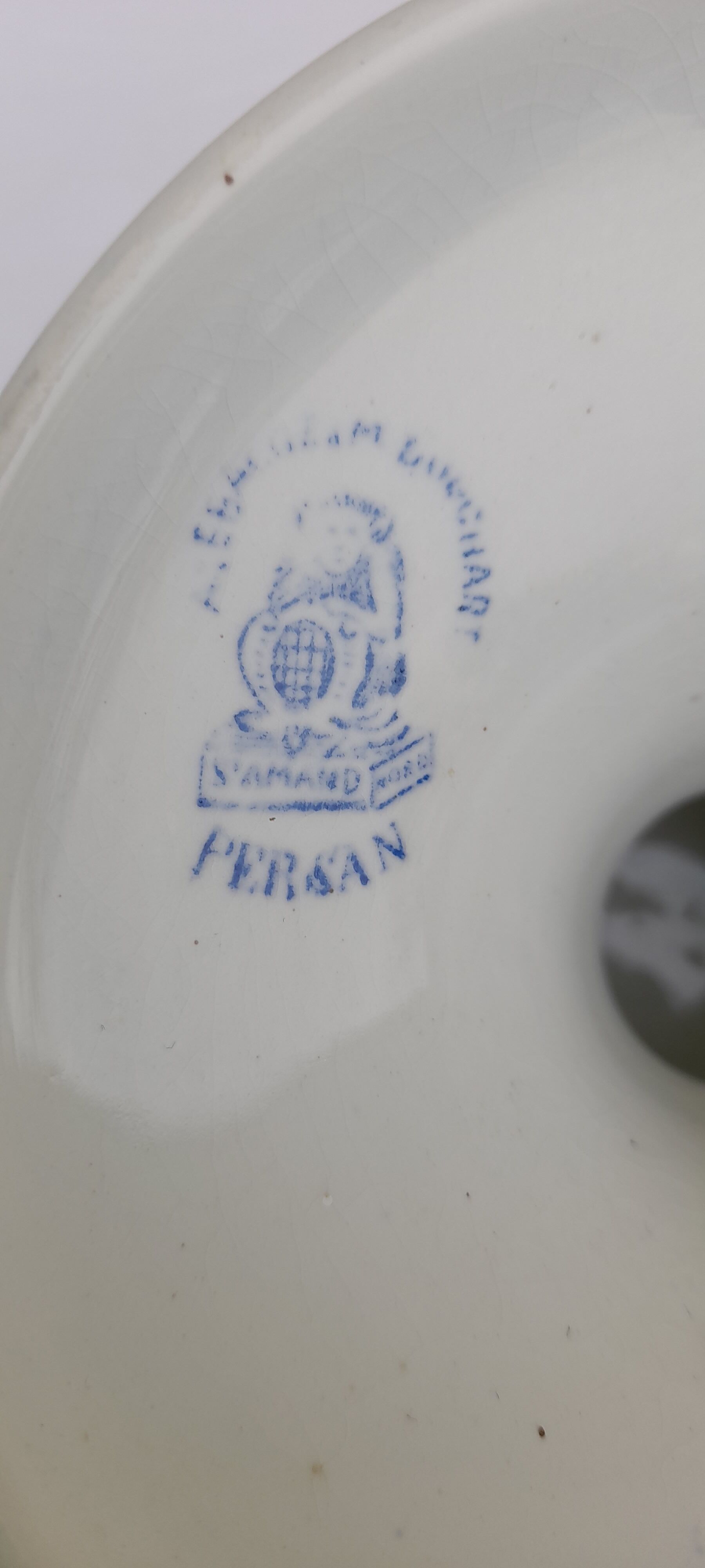 Faience compotier by Saint Amand A. Lebacqz & Bouchard model Persian diam 23.5 cm