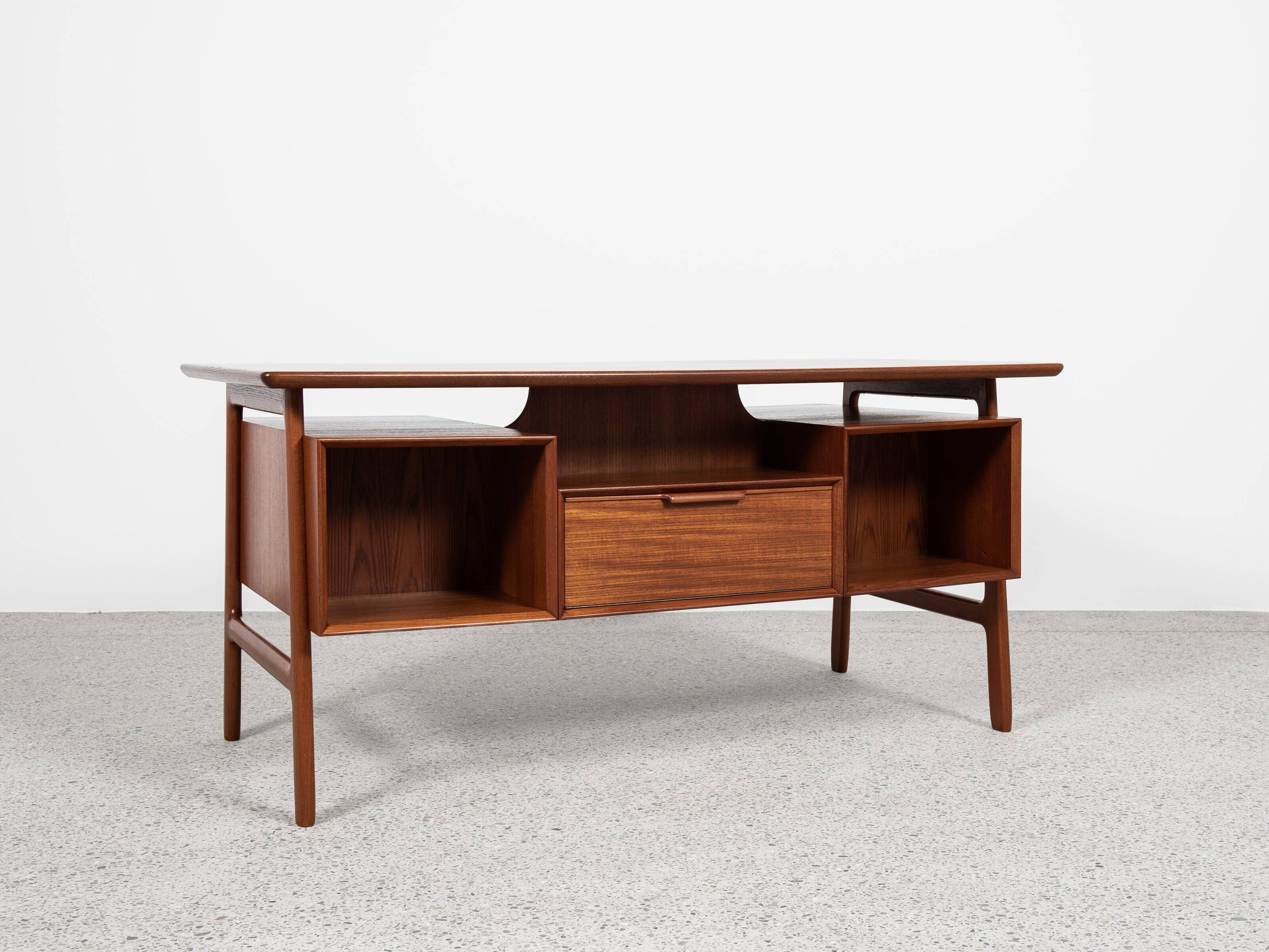 Midcentury Danish desk known Model 75 in teak by Omann Jun 1960s