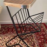 Vintage side table with magazine holder