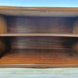 1960s sideboard with decorated doors in wood and brass