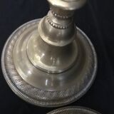 Pair of candlesticks, art nouveau, golden bronze