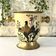 Cloisonne Ice Bucket, Vintage French Peach Enamel Pheasant Floral Desi