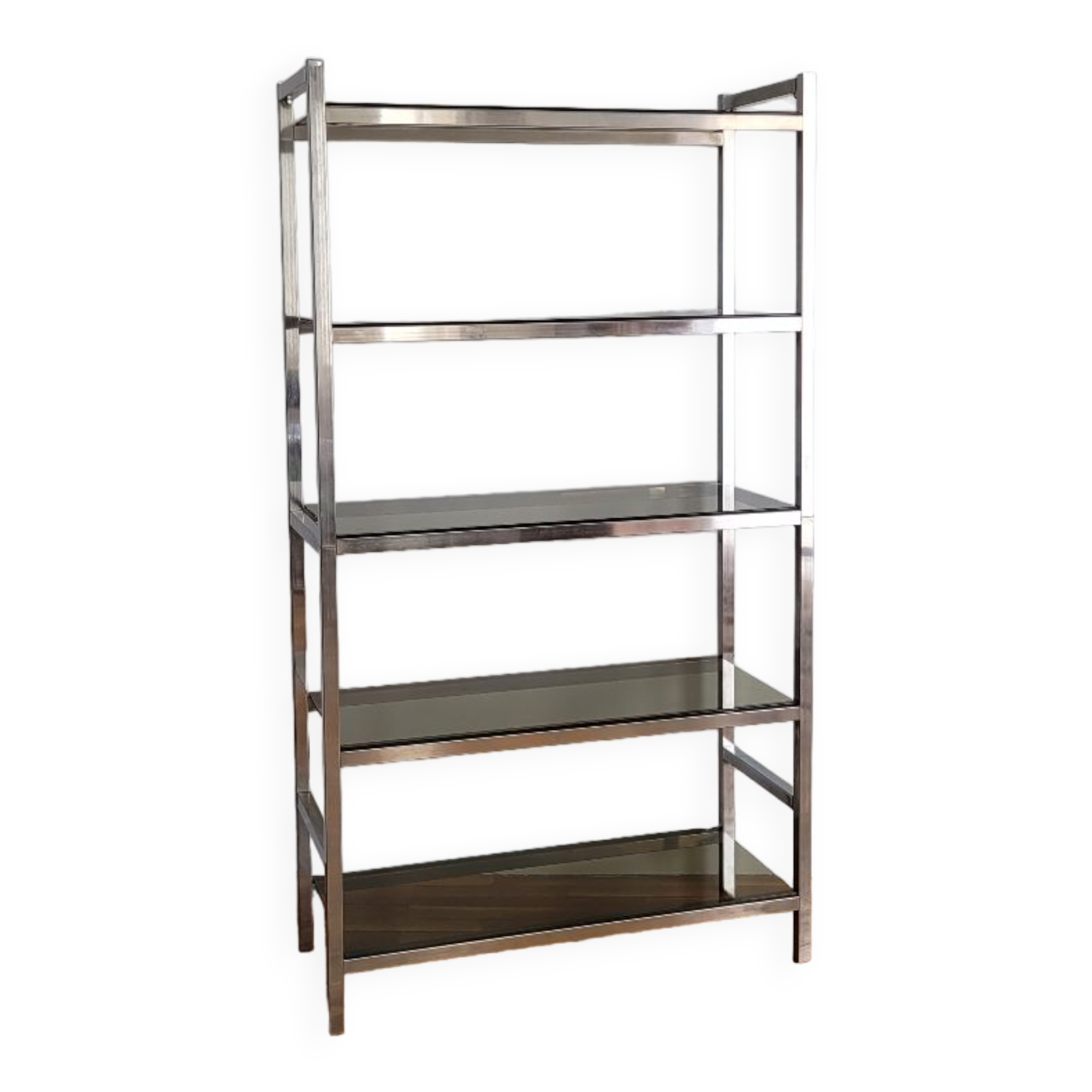 Chrome shelf and smoked glass 70s