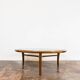 Table basse ronde scandinave en teck avec plateau en verre, années 1960.