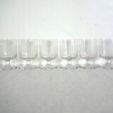 Lot de 8 verres à eau en cristal taillé vintage.
