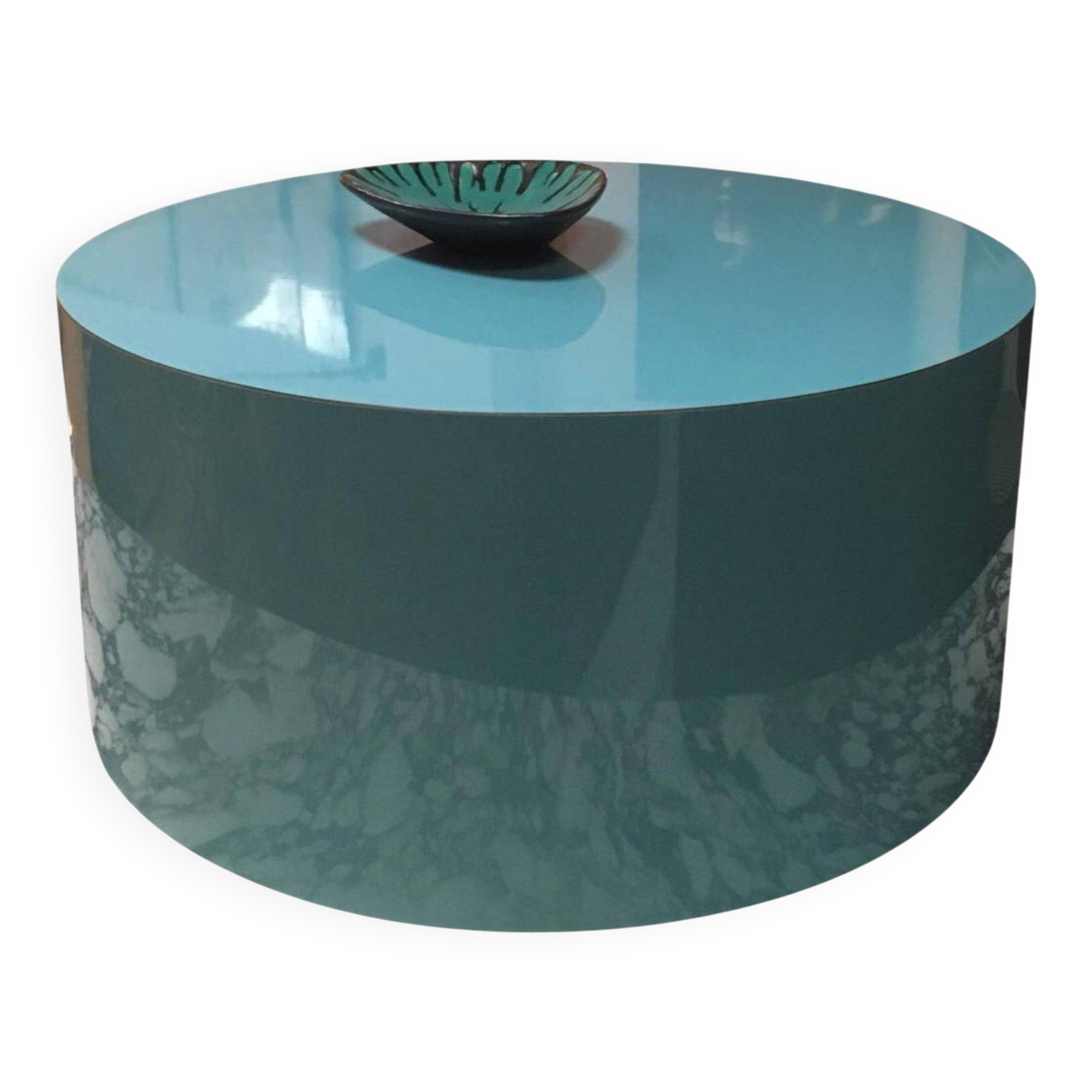 Auxiliary Table, High Gloss Laminate, Full Moon or Half Moon, Handmade, Size L