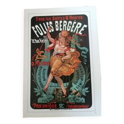 Posters des folies berègere ''o.metra/miss leona dare repro année 70