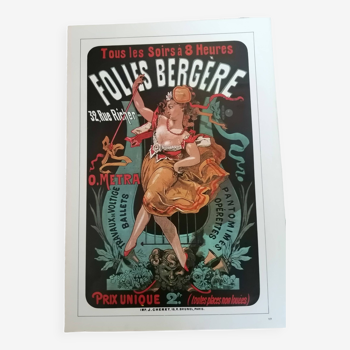 Posters of folies berègere "o.metra/miss leona dare repro year 70