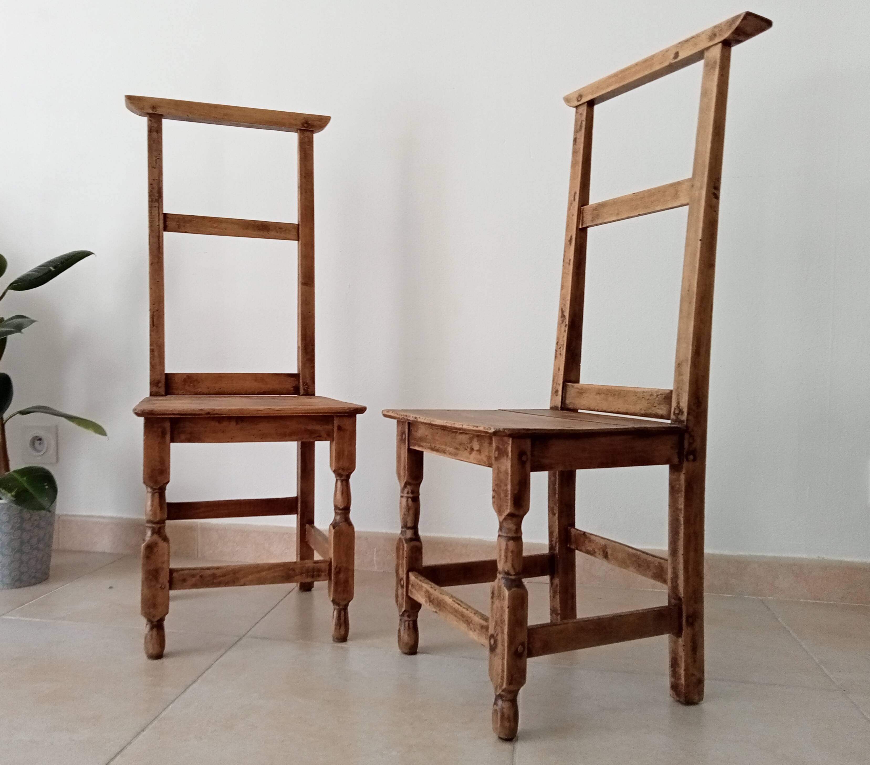 Paire de chaises anciennes prie Dieu XIXeme