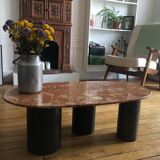 Marble and metal coffee table