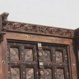 Old Indian door in old teak, piece and patina of origin