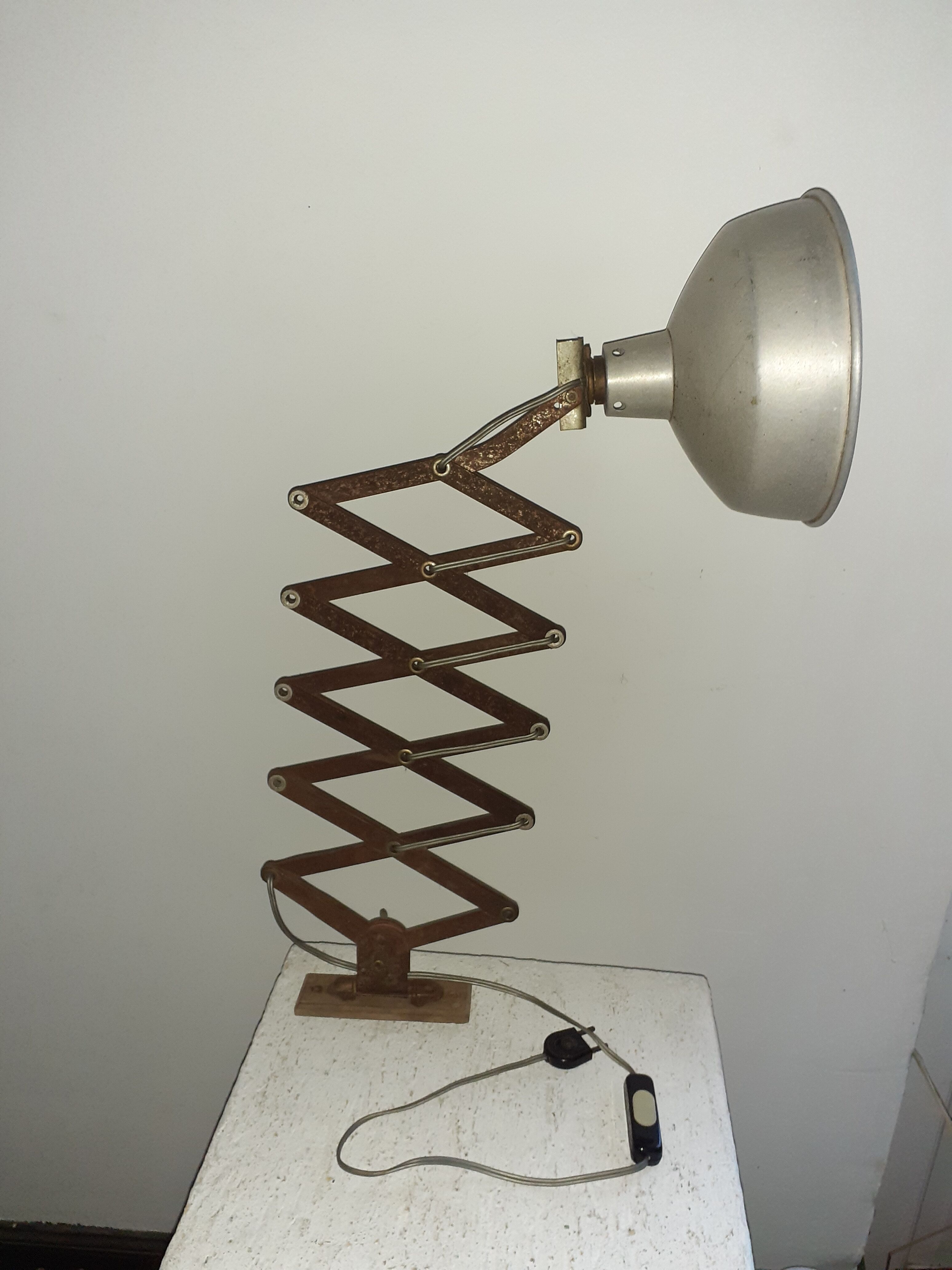 Wall lamp accordion Mazda industrial design 50's