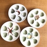 Set of 4 oyster plates Vallauris