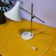 Articulated lamp in white lacquered steel and chrome, 1970.