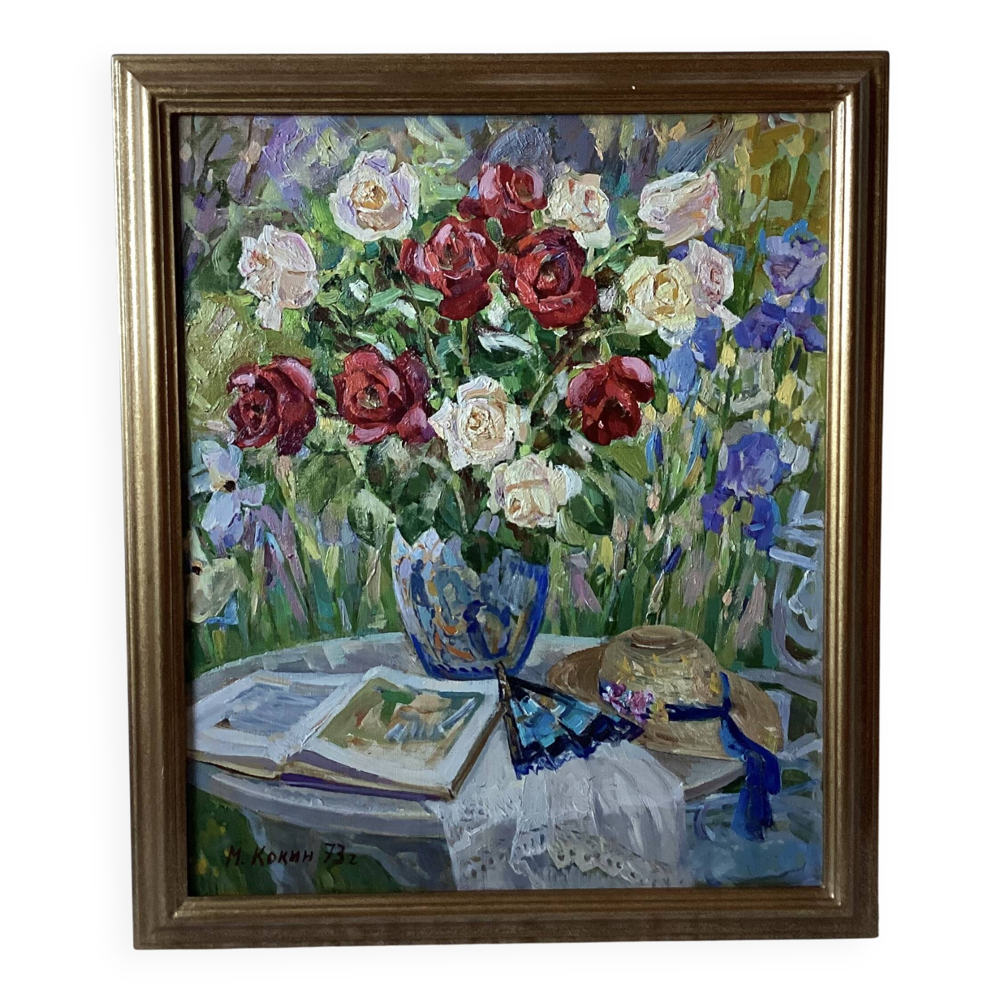 Oil painting on canvas signed, dimensions: height - 73 cm - width - 62.5 cm.