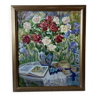 Oil painting on canvas signed, dimensions: height - 73 cm - width - 62.5 cm.