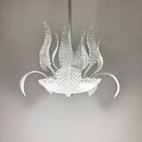 1950's Barovier & Toso Murano Glass and Brass Chandelier