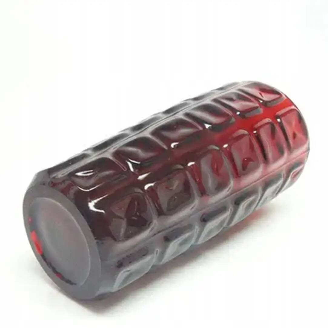 Mid-century modern vase, red soda glass, Ząbkowice, Poland, 1970s