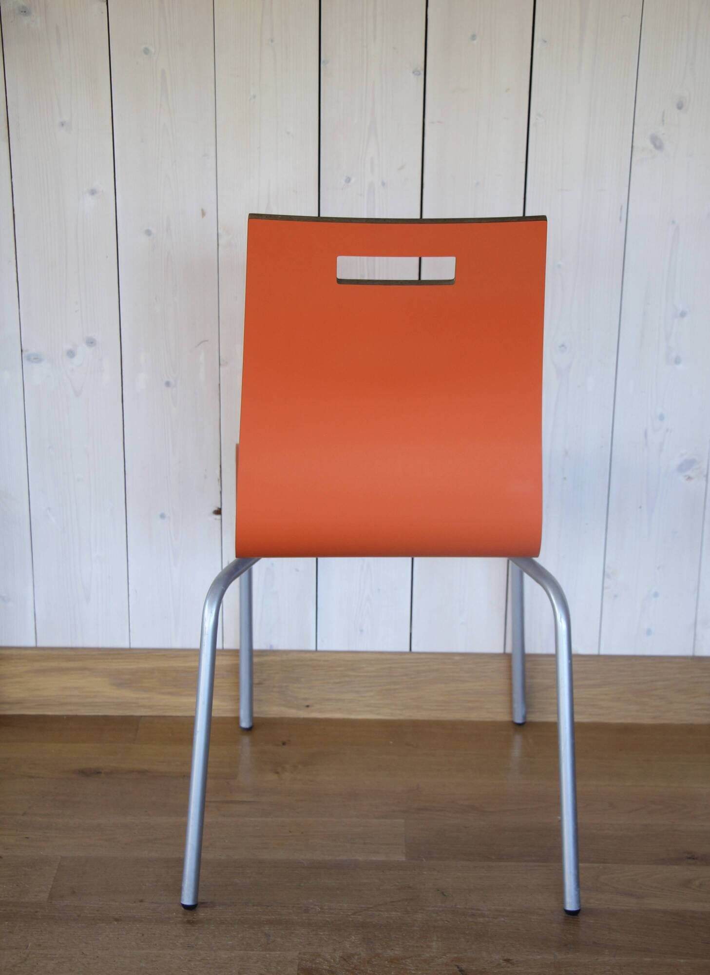 1970s metal and wood chairs