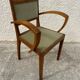 Pair of green velvet bridge armchairs