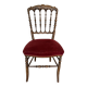 Napoleon III Chiavari Chair — Beaded Spindles — Crimson Velvet — France,