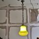 Mid-century portuguese green opaline glass hanging lamp 1960s