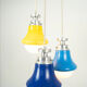 Multicolored waterfall suspension chandelier. Italy 70s