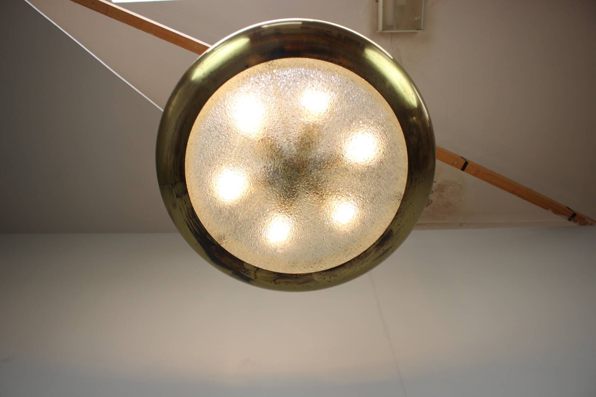 Bauhaus UFO pendant lamp by Josef Hurka for Napako, 1930s