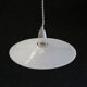White smooth opaline glass pendant light - supplied with porcelain socket, cable and white bracket