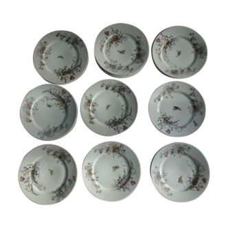 Set de 22 assiettes plates en porcelaine de Limoges