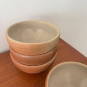 Set of 4 vintage stoneware bowls – terracotta tones – natural raw spirit