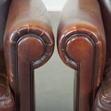 Set of 2 design armchairs made of sheepskin