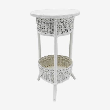 Rattan side table