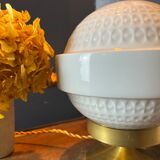 Vintage table lamp large porcelain globe Bernardaud Limoges J.J Prolongeau - Circa 1960