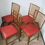 Ensemble de 4 chaises Moder, années 1960 – chêne et éco-cuir, vintage